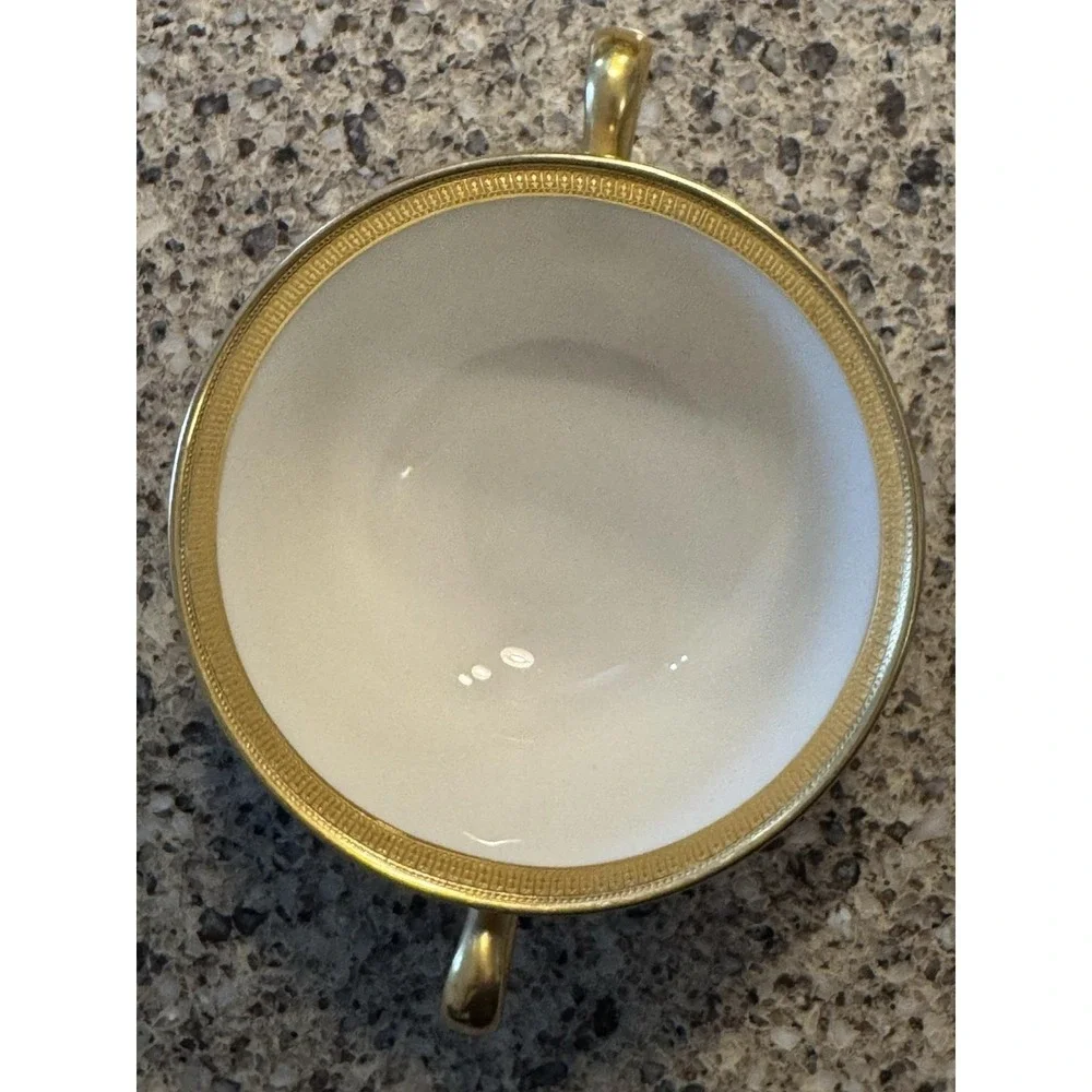 Lenox Gold Cream Bullion Cups Rare Early Cowell & Hubbard Cleveland Set of 2